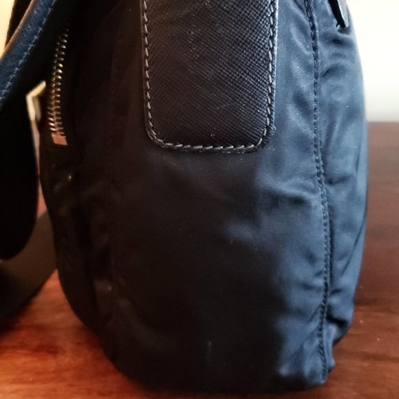 PRADA Black Nylon and Leather Crossbody Shoulder Bag Purse/ Good Condition - Picture 9 of 15
